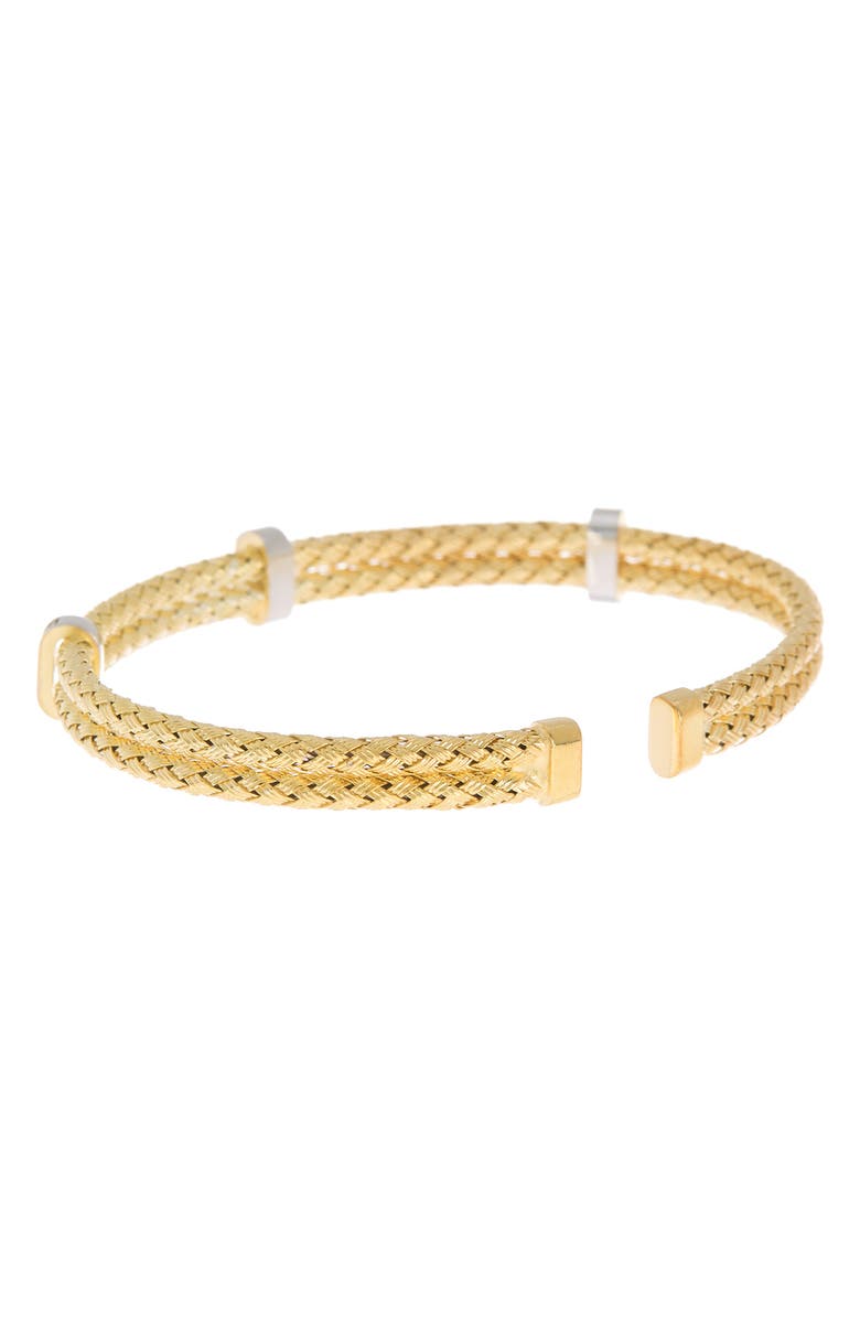 MESHMERISE Pave Diamond Mesh Cuff Bangle Bracelet, Alternate, color, Yellow