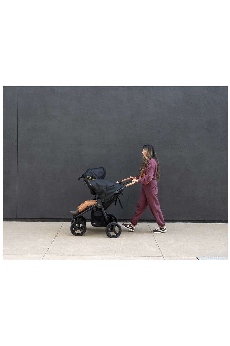 Indie Twin Double Stroller & Clek Liing Railroad Ziip Travel System Car Seat Set, Alternate, color, BLACK