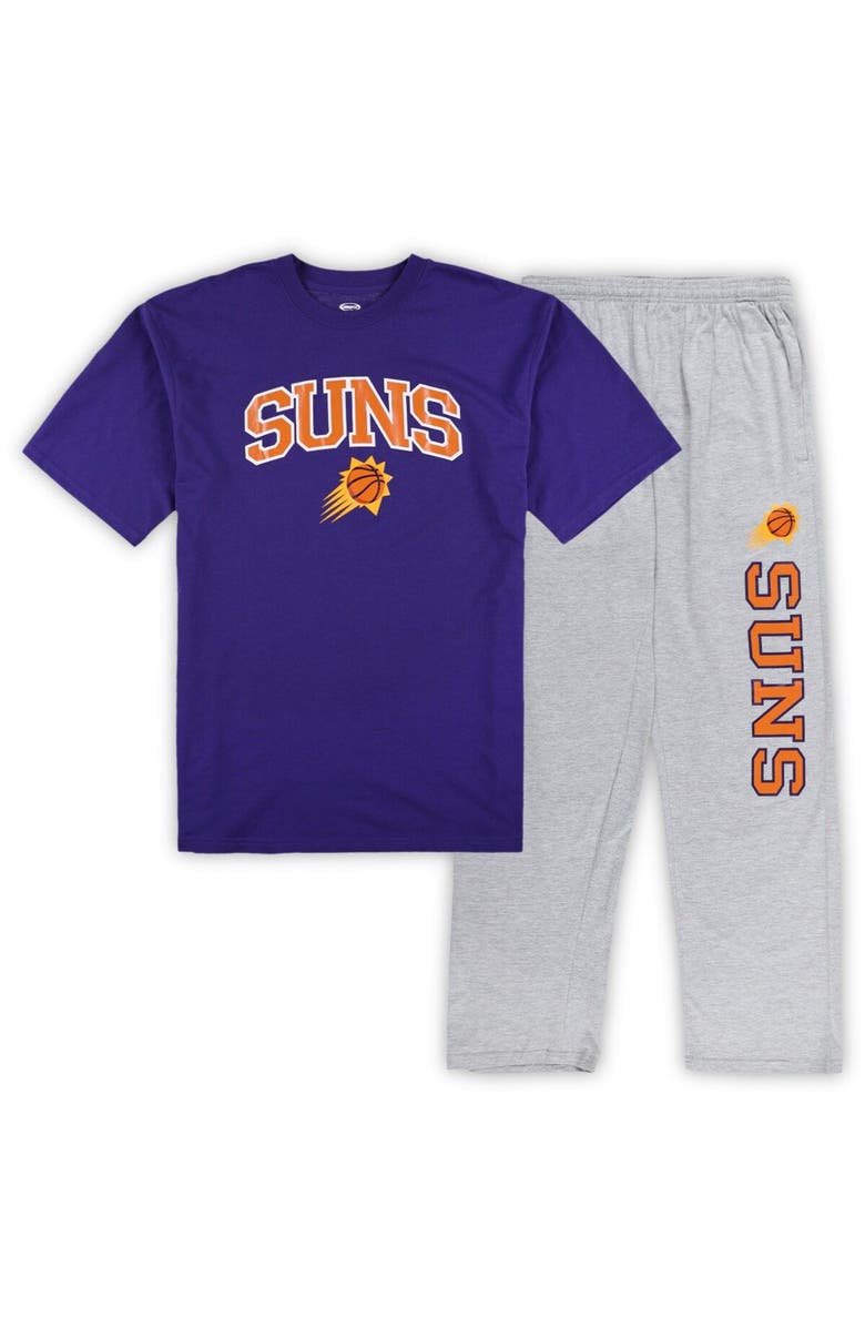 CONCEPTS SPORT Men's Concepts Sport Purple/Heather Gray Phoenix Suns Big & Tall T-Shirt and Pajama Pants Sleep Set, Main, color, Purple