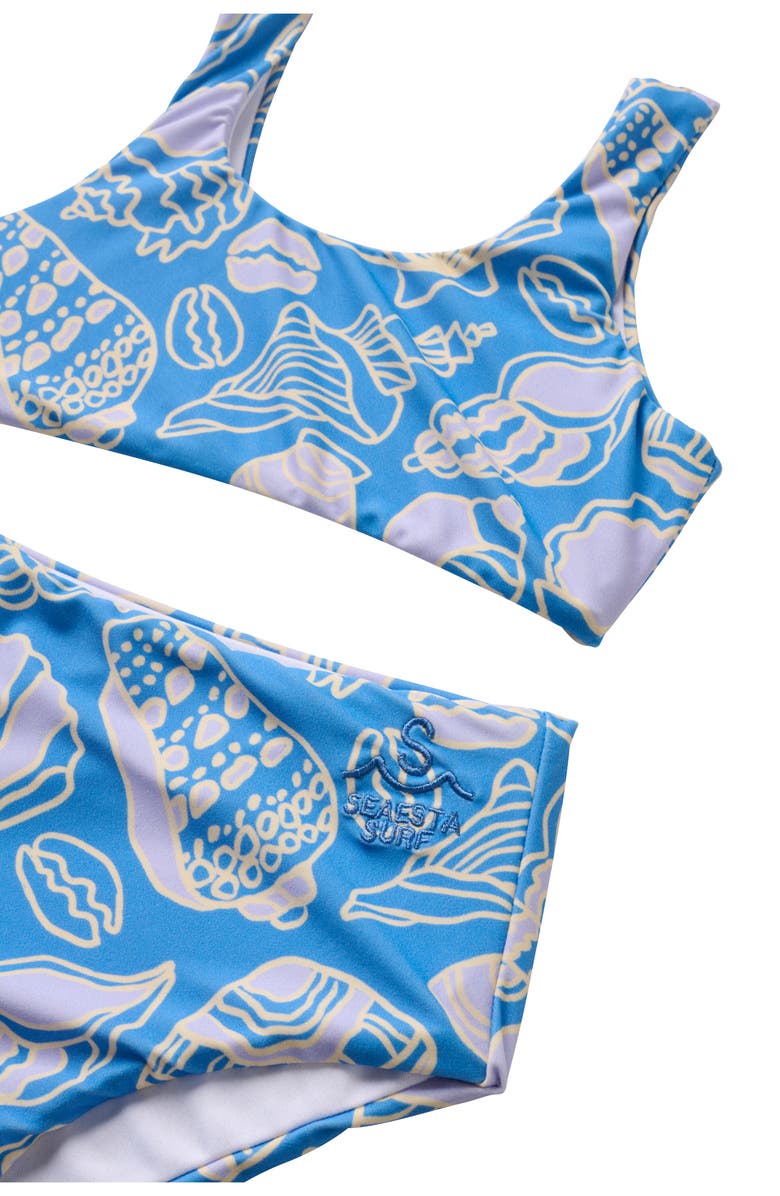 SEAESTA SURF Kids' Seashells Periwinkle Two-Piece Swimsuit, Alternate, color, Periwinkle