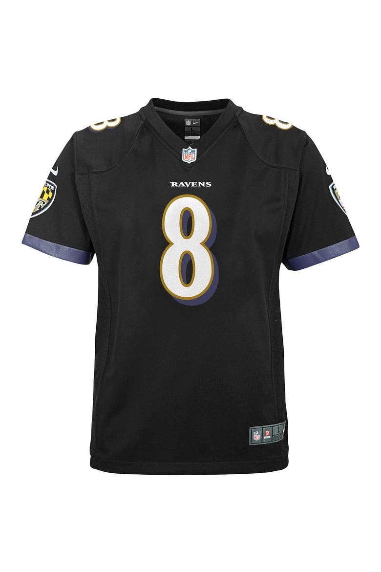 Youth Nike Lamar Jackson Black Baltimore Ravens Game Jersey, Alternate, color, BLACK