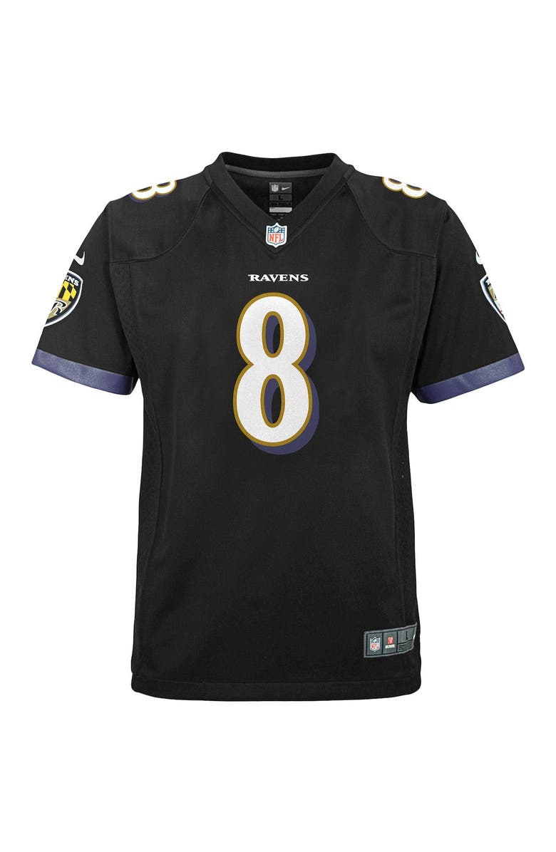Nike Youth Nike Lamar Jackson Black Baltimore Ravens Game Jersey, Alternate, color, Black