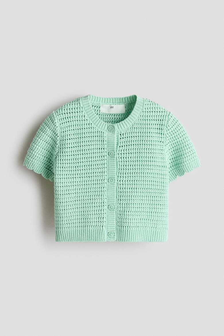 Textured-knit Cardigan, Alternate, color, Light green