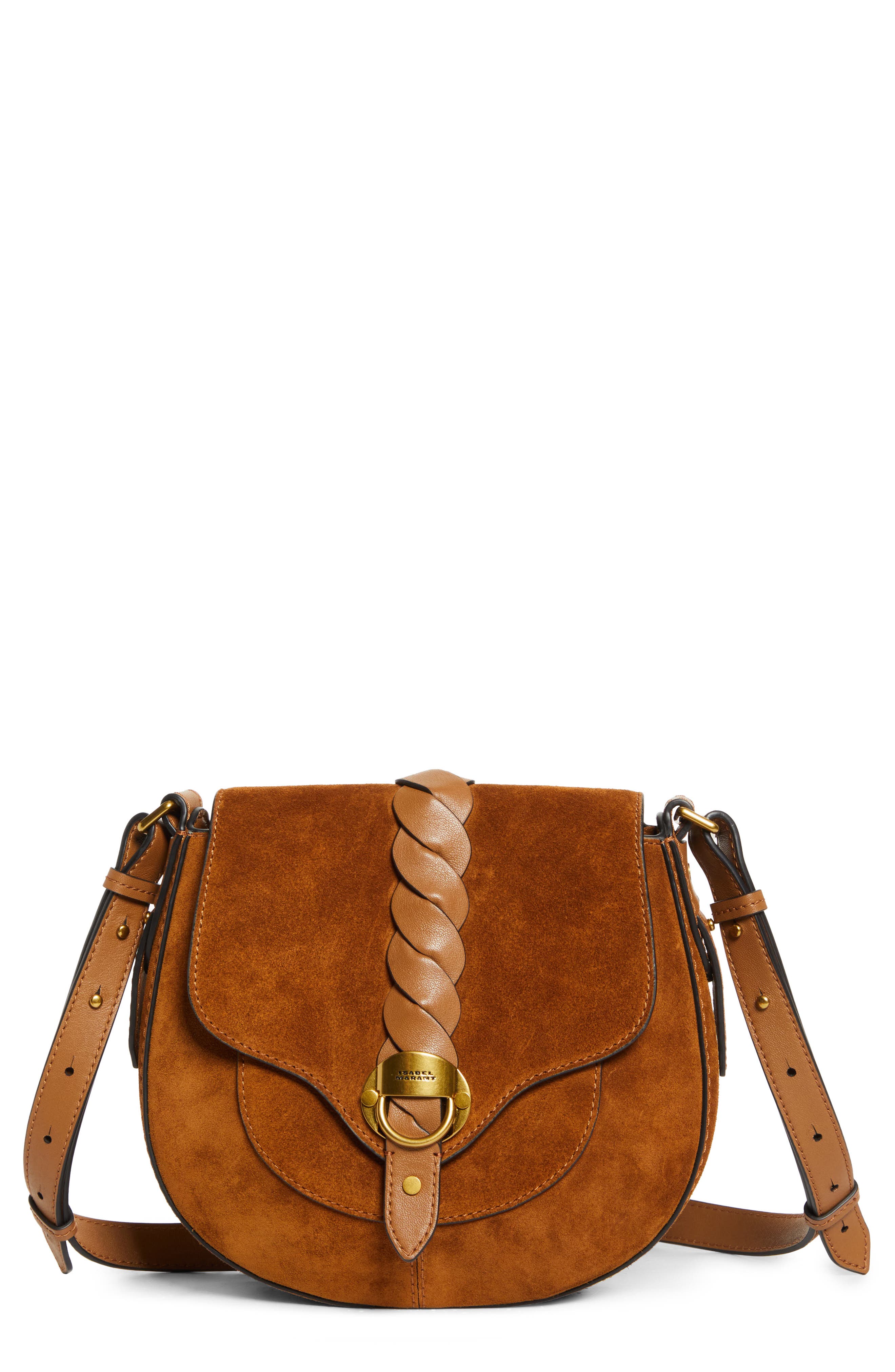 Small Altay Suede Shoulder Bag, Alternate, color, COGNAC