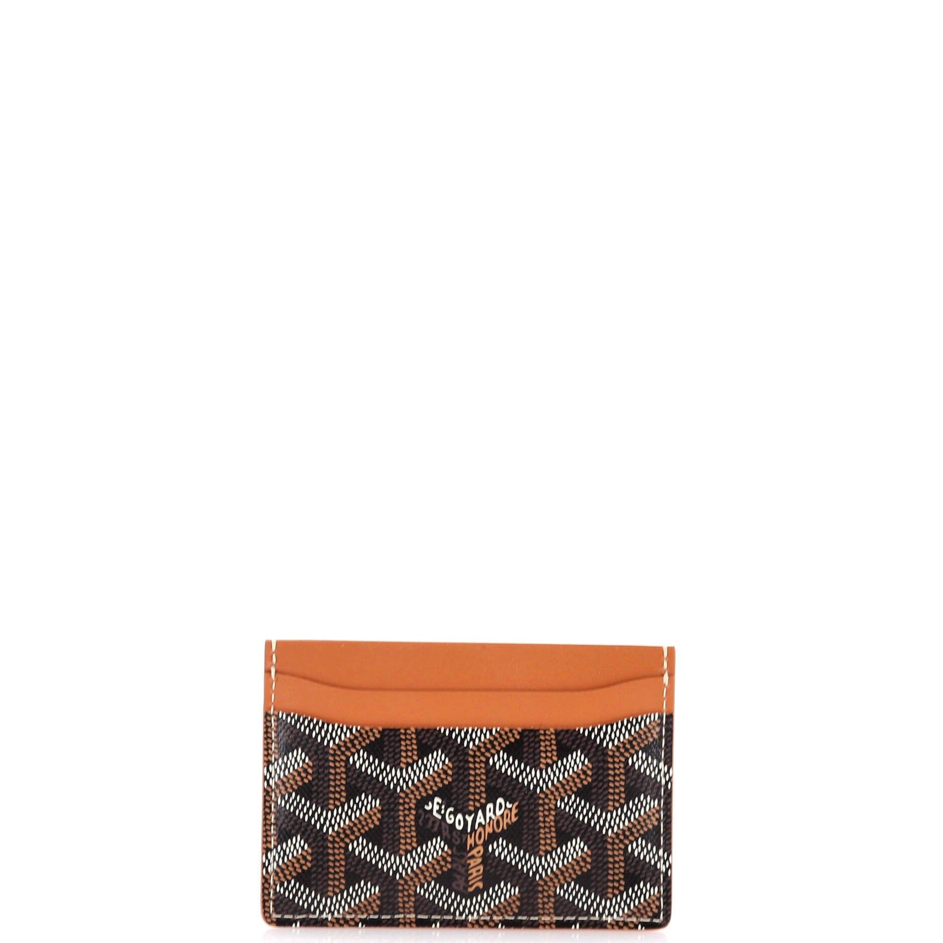 Pre-Owned Goyard Saint Sulpice Card Holder Coated Canvas, Alternate, color, Brown