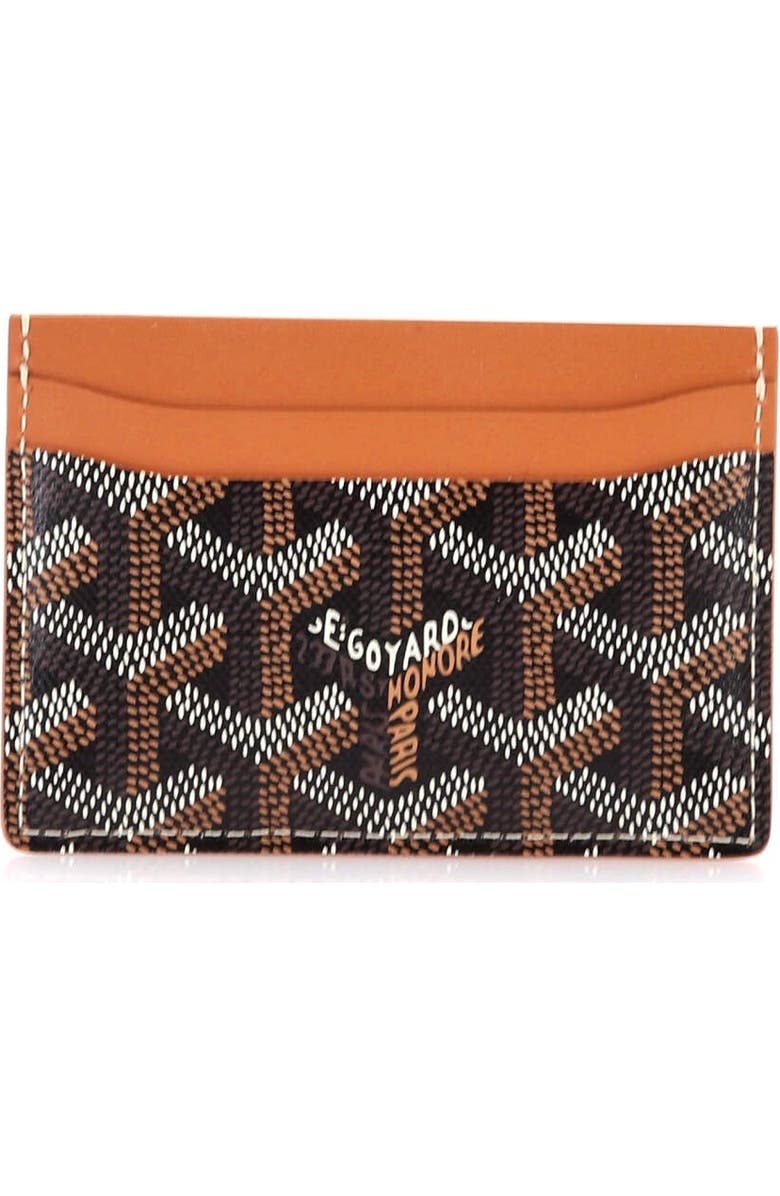 Pre-Owned Goyard Saint Sulpice Card Holder Coated Canvas, Alternate, color, Brown