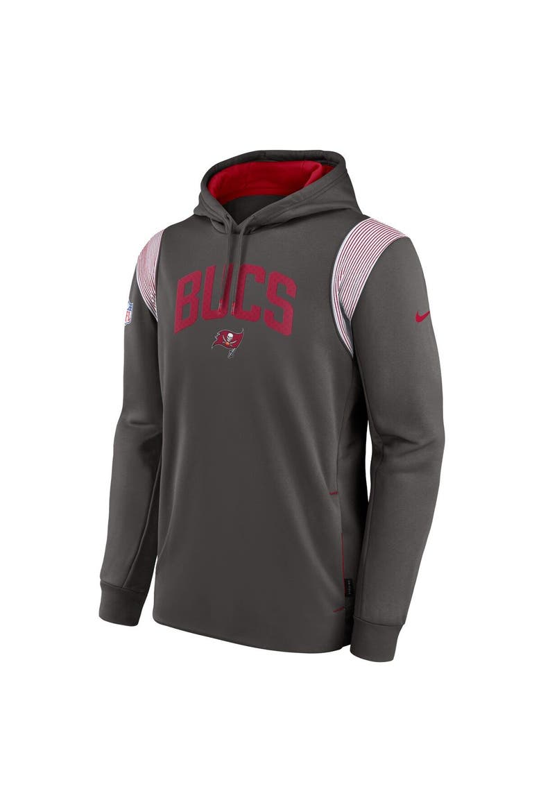 Men's Nike Pewter Tampa Bay Buccaneers Sideline Athletic Stack Performance Pullover Hoodie, Alternate, color, Pewter