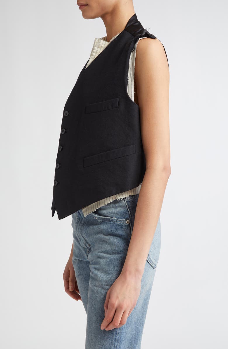 Maison Margiela Anonymity of the Lining Virgin Wool & Satin Vest, Alternate, color, 