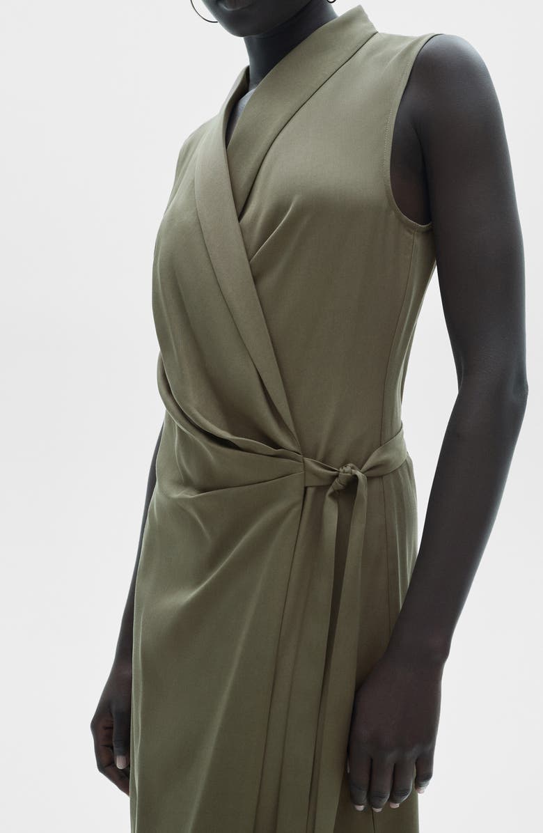 MANGO Sleeveless Wrap Dress, Alternate, color,