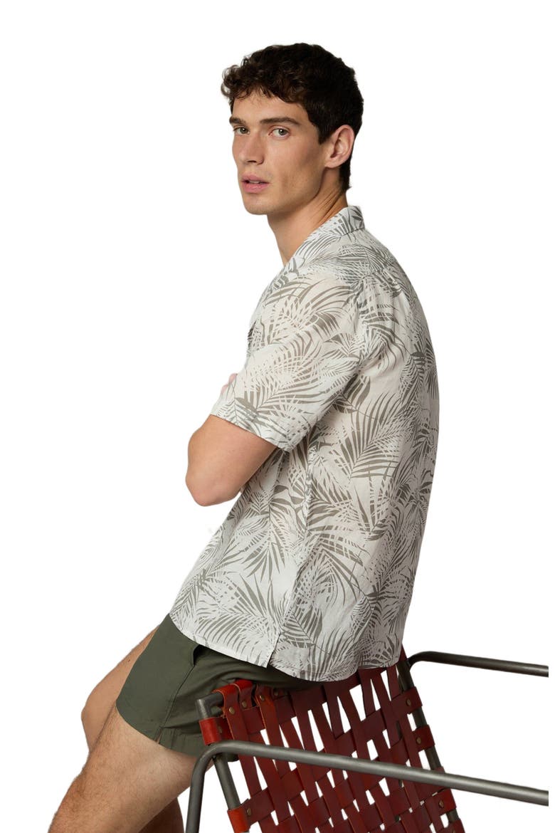 Air Linen Convertible Vacation Shirt, Alternate, color, WHT/LIGHT OLIVE