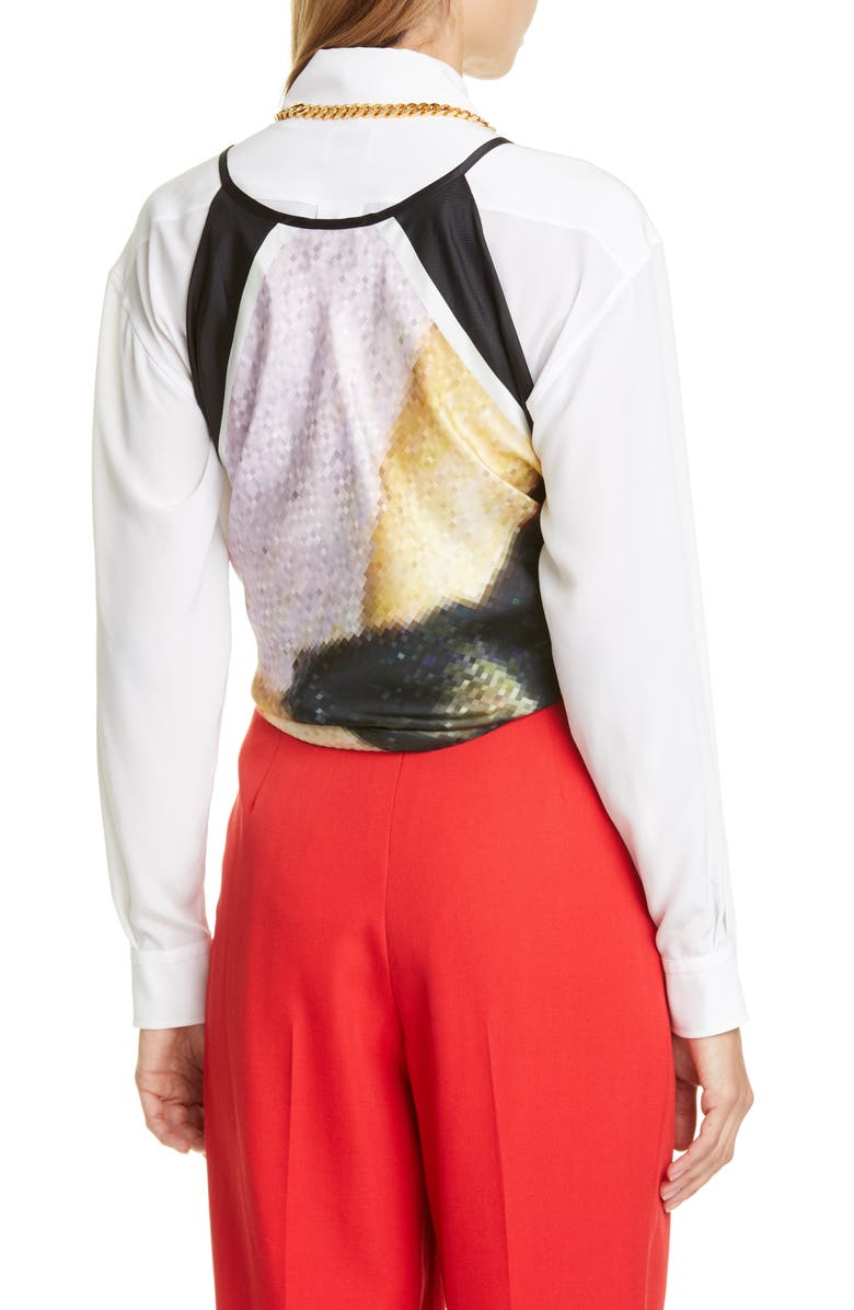 Burberry Amaris Archive Perfume Bottle Print Silk Twill Top, Alternate, color, 