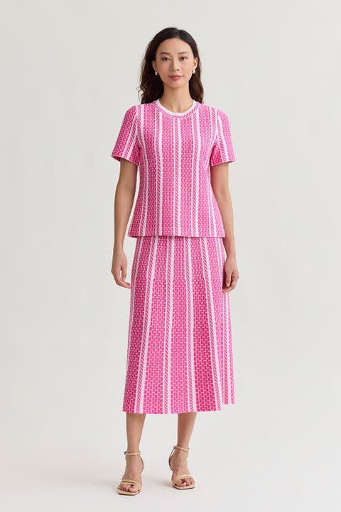 Roadmap Pattern Soft Knit Top