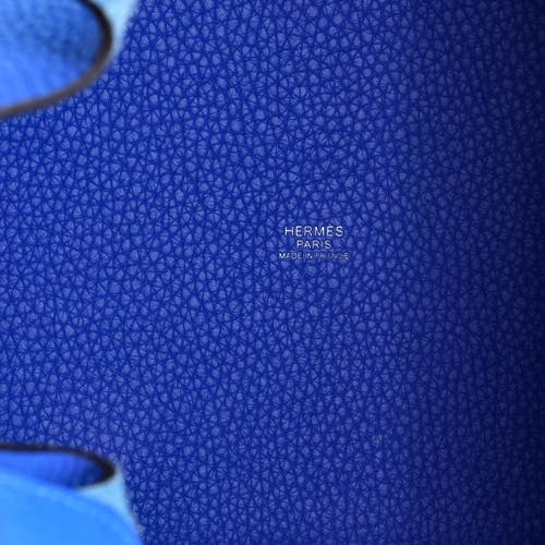 Pre-owned Hermes Hermes Picotin Lock Bag Clemence Mm In Blue