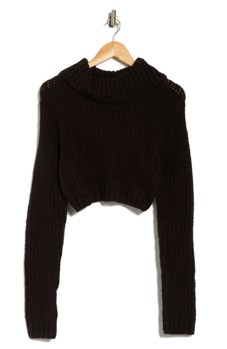 Florence by Mills Crop Turtleneck Sweater, Alternate, color, Black