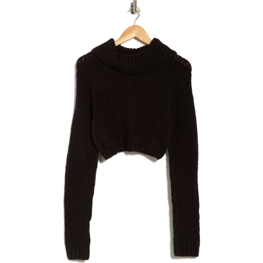 Florence By Mills Crop Turtleneck Sweater In Black