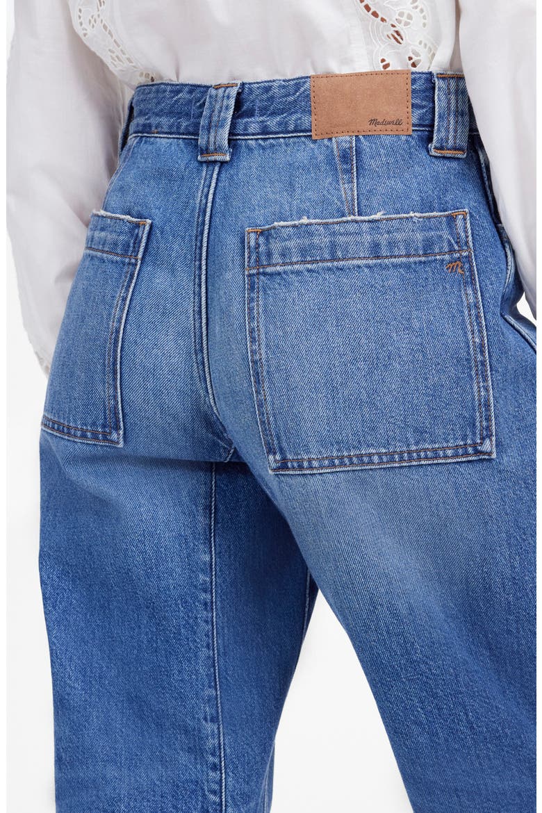 The Darted Utility Barrel Leg Jeans, Alternate, color, KINGSMARK WASH