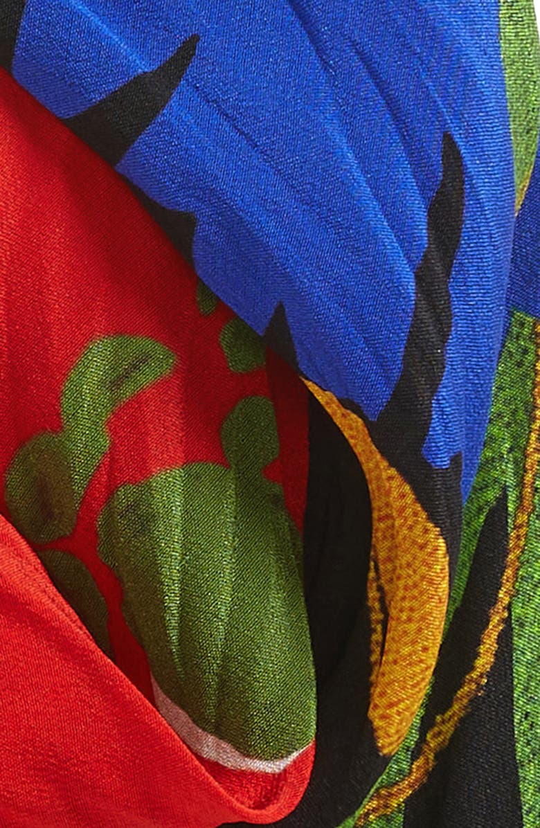 Burberry Floral Print Silk Diamond Scarf, Alternate, color, 