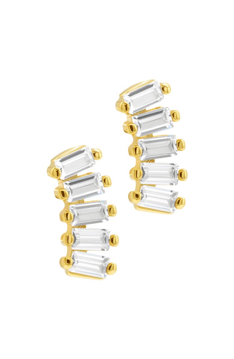 Adornia Baguette Ear Crawlers, Main, color, Silver