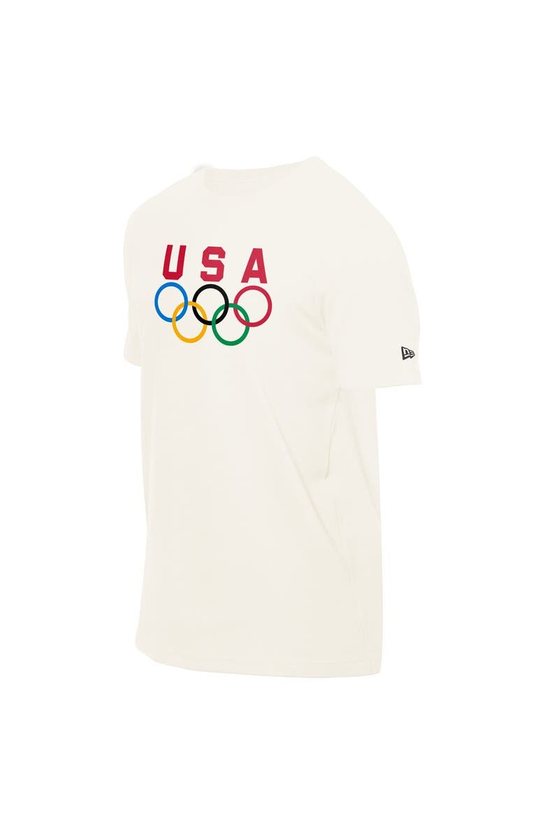 New Era Men's New Era Cream Team USA 5 Rings Chrome T-Shirt, Alternate, color, Cream