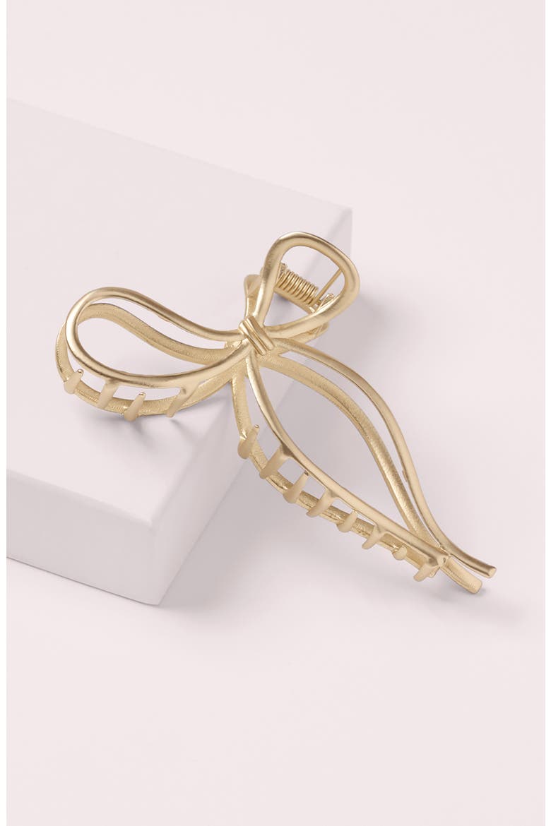Gilded Bow Claw Clip, Alternate, color, NO COLOR