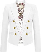 L'AGENCE Brooke Texture Double Breasted Crop Blazer