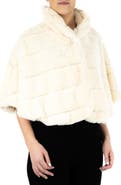 Nina Leonard Faux Fur Capelet