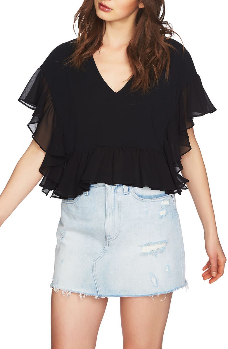 1.STATE Chiffon Ruffle Knit Top, Main, color, 