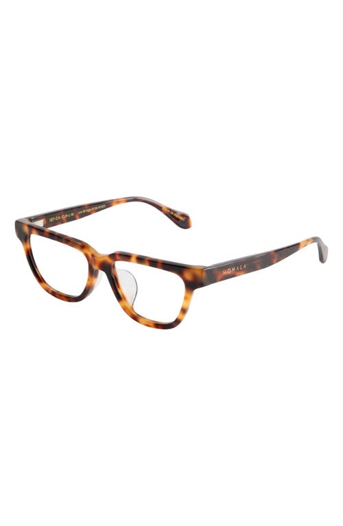 Mohala Eyewear Noelani 53mm Low Nose Bridge Wide Width Cat Eye Optical Glasses In Cappuccino/clear Lenses