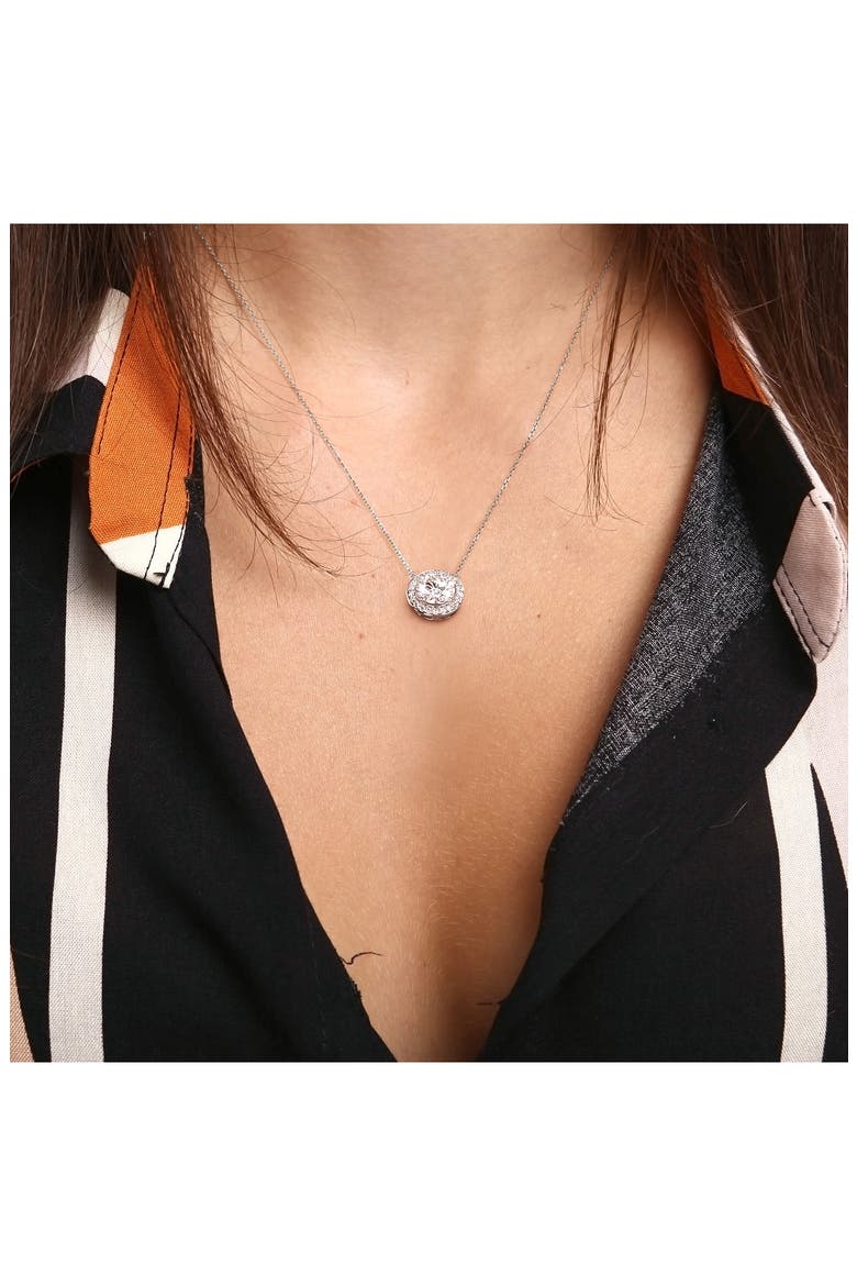 Lab Created Moissanite Pendant Necklace, Alternate, color, WHITE