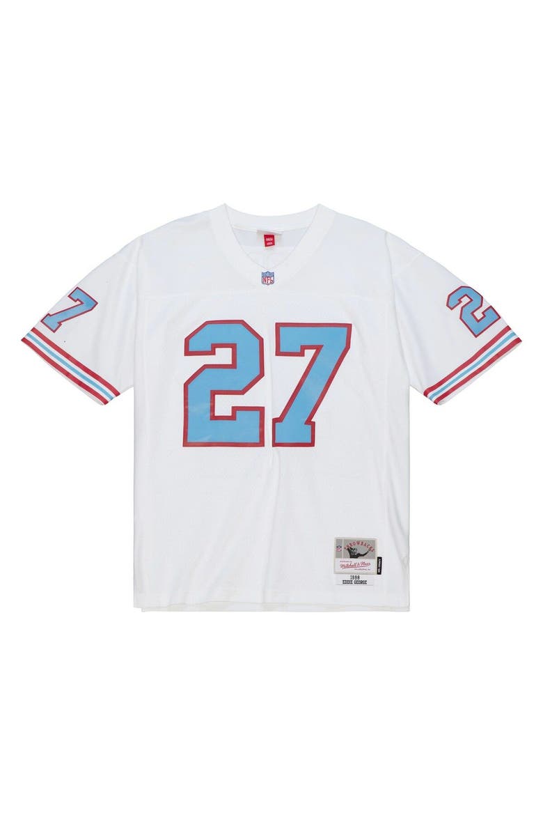 Men's Mitchell & Ness Eddie George White Tennessee Oilers Legacy Replica Jersey, Alternate, color, White