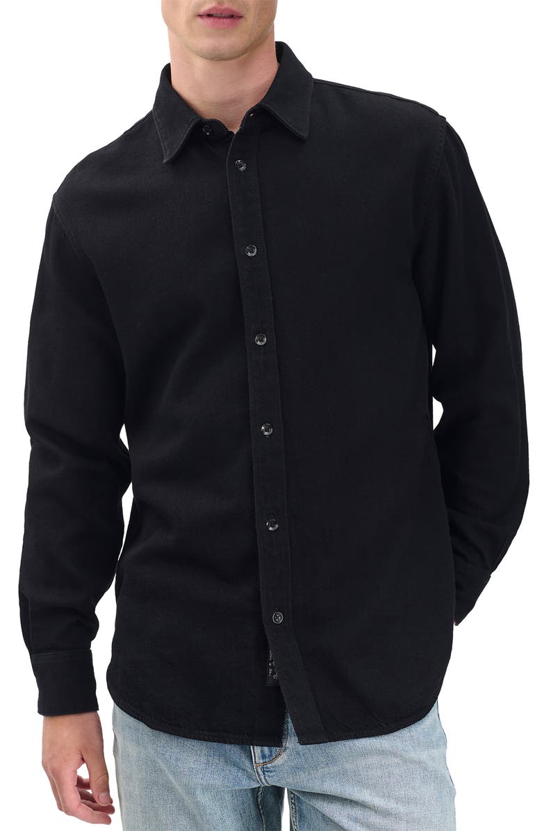 rag & bone Finch Denim Button-Up Shirt, Main, color, Black