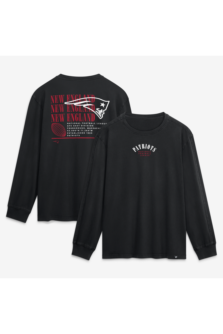 Men's Fanatics Black New England Patriots Relaxed Fullback Drive Long Sleeve Fashion Top, Main, color, Black