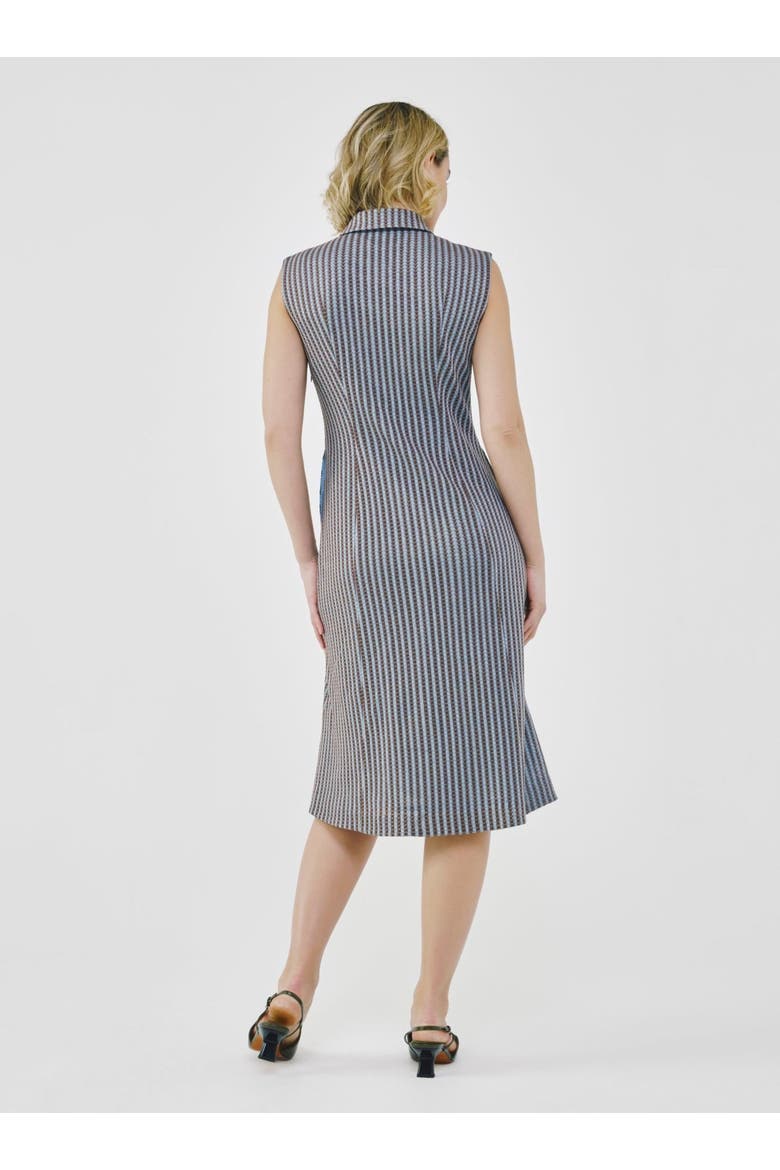 Sleeveless Tailored Midi Dress, Alternate, color, Blue