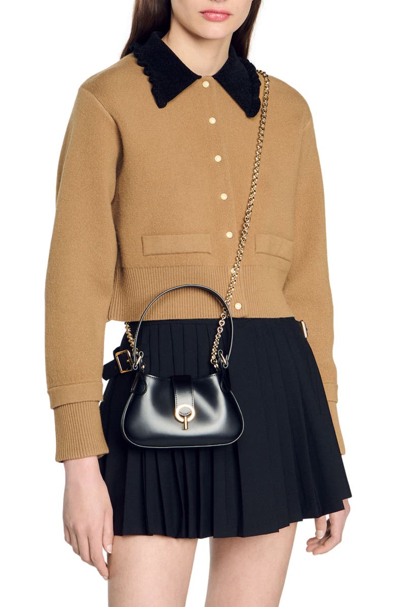 SANDRO Mini Janet chain bag, Alternate, color,