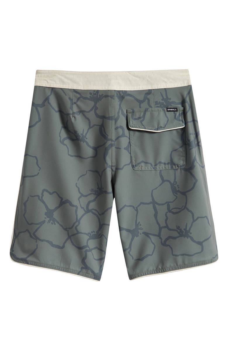 O'Neill Kids' Hyperfreak Mysto Scallop Swim Trunks, Alternate, color, Mulled Basil