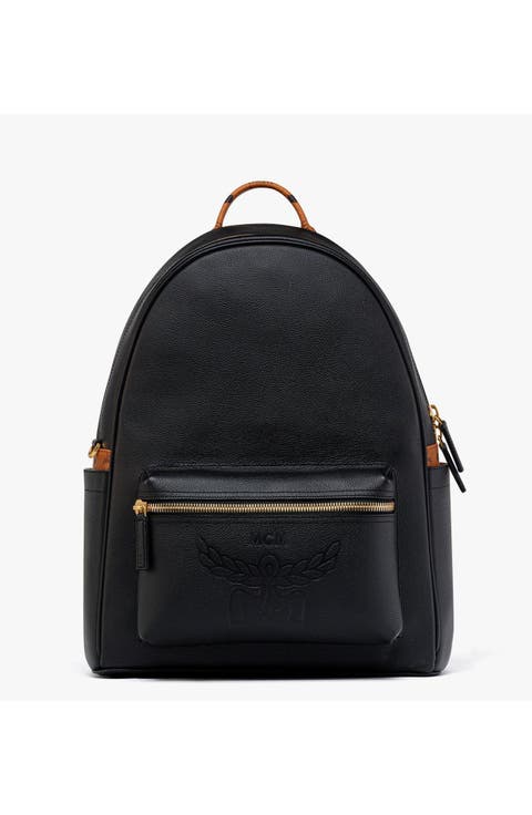 Stark Backpack in Embossed Logo Leather