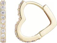 Adornia Cubic Zirconia Heart Huggie Hoop Earrings
