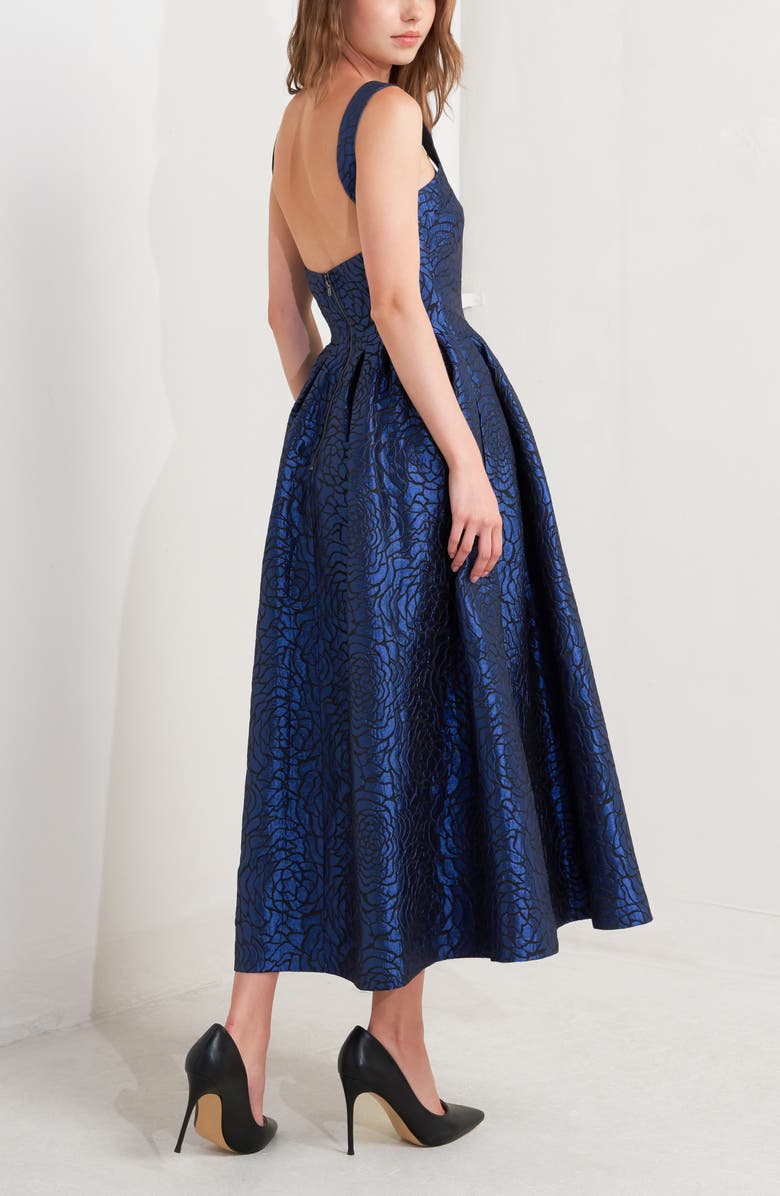 FREEMARKET Floral Jacquard Sleeveless Dress, Alternate, color, 