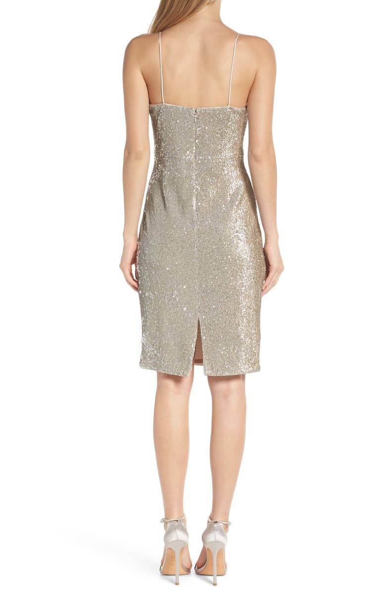 Vince Camuto Sleeveless Cocktail Sheath, Alternate, color, Silver