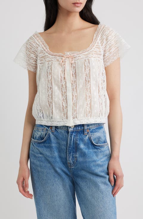 Great Lace Cotton Voile Top