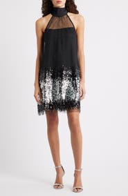 CeCe Ombré Sequin Mesh Sleeveless Dress