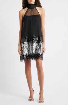 CeCe Ombré Sequin Mesh Sleeveless Dress