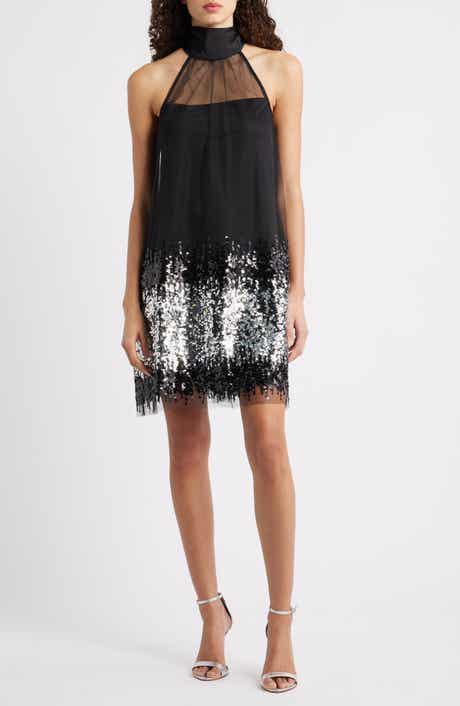 CeCe Ombré Sequin Mesh Sleeveless Dress