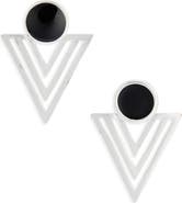 Karine Sultan Enamel Triangular Drop Earrings