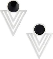 Karine Sultan Enamel Triangular Drop Earrings