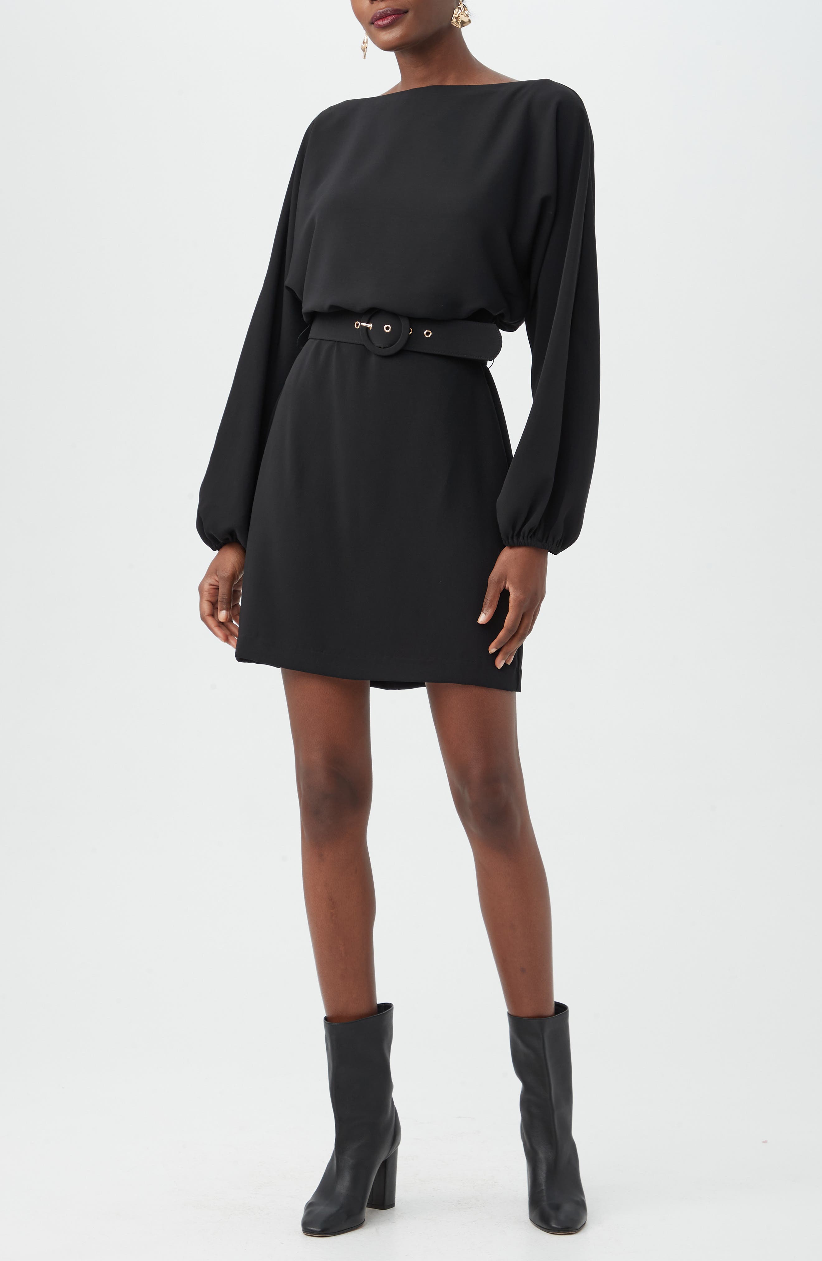 Trina Turk Avory Long Sleeve Belted Sheath Minidress