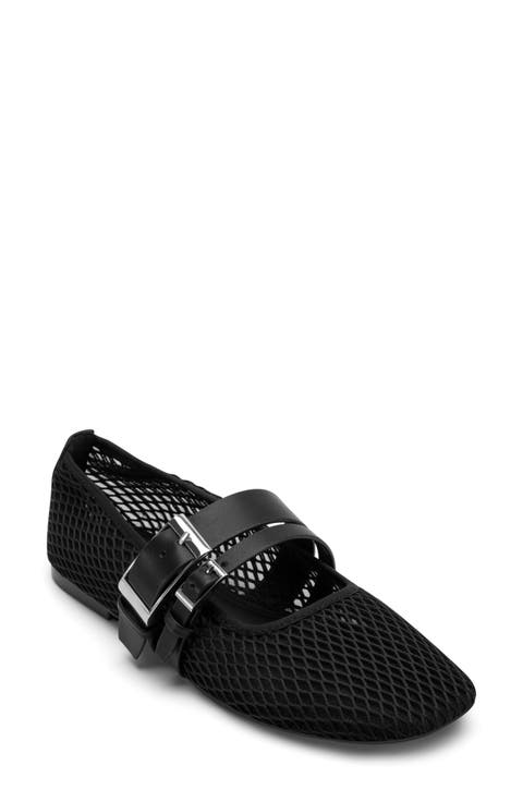 Dade Buckle Strap Mesh Ballet Flat (Women)