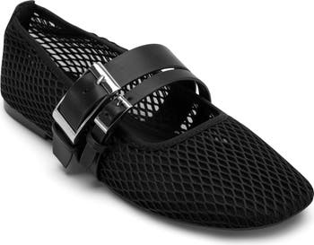 Dade Buckle Strap Mesh Ballet Flat