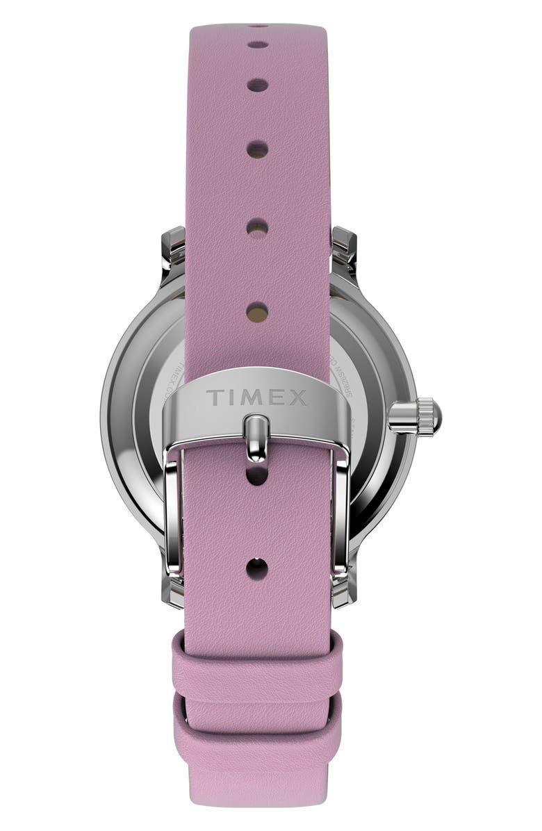 Timex<sup>®</sup> x Peanuts<sup>®</sup> Transcend Snoopy Hug Leather Strap Watch, 31mm, Alternate, color, Silver-Tone