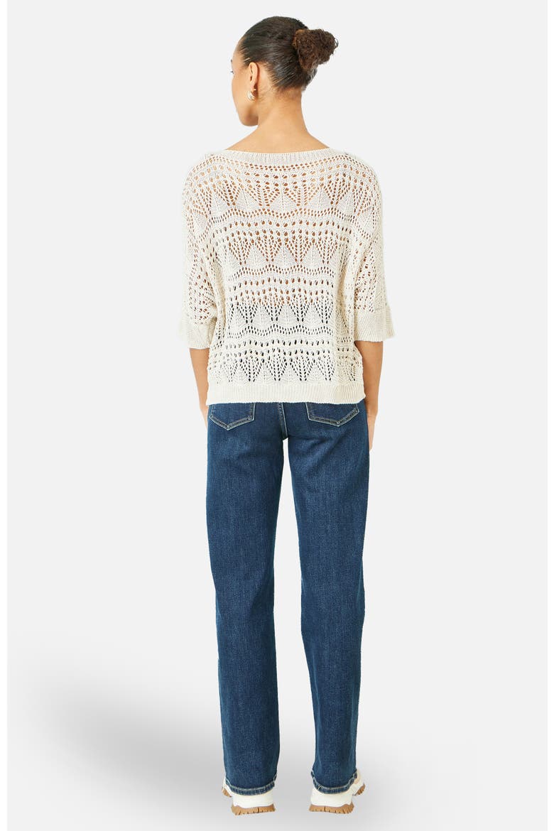 Cotton Mix Relaxed Fit Pointelle Jumper, Alternate, color, Beige